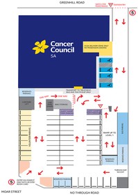 Map of Cancer Council SA carpark