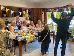 Cathy and Young at Heart Club filming for The Project