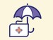 Image of umbrella and medical symbol