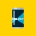 Energy drink on yellow background