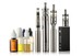 e-cigarettes variety and their e-liquids lined up for comparison