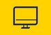 Yellow background with blue icon of computer monitor