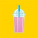 yellow background with icon of pink slushy