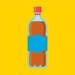 Icon of cola bottle on yellow background